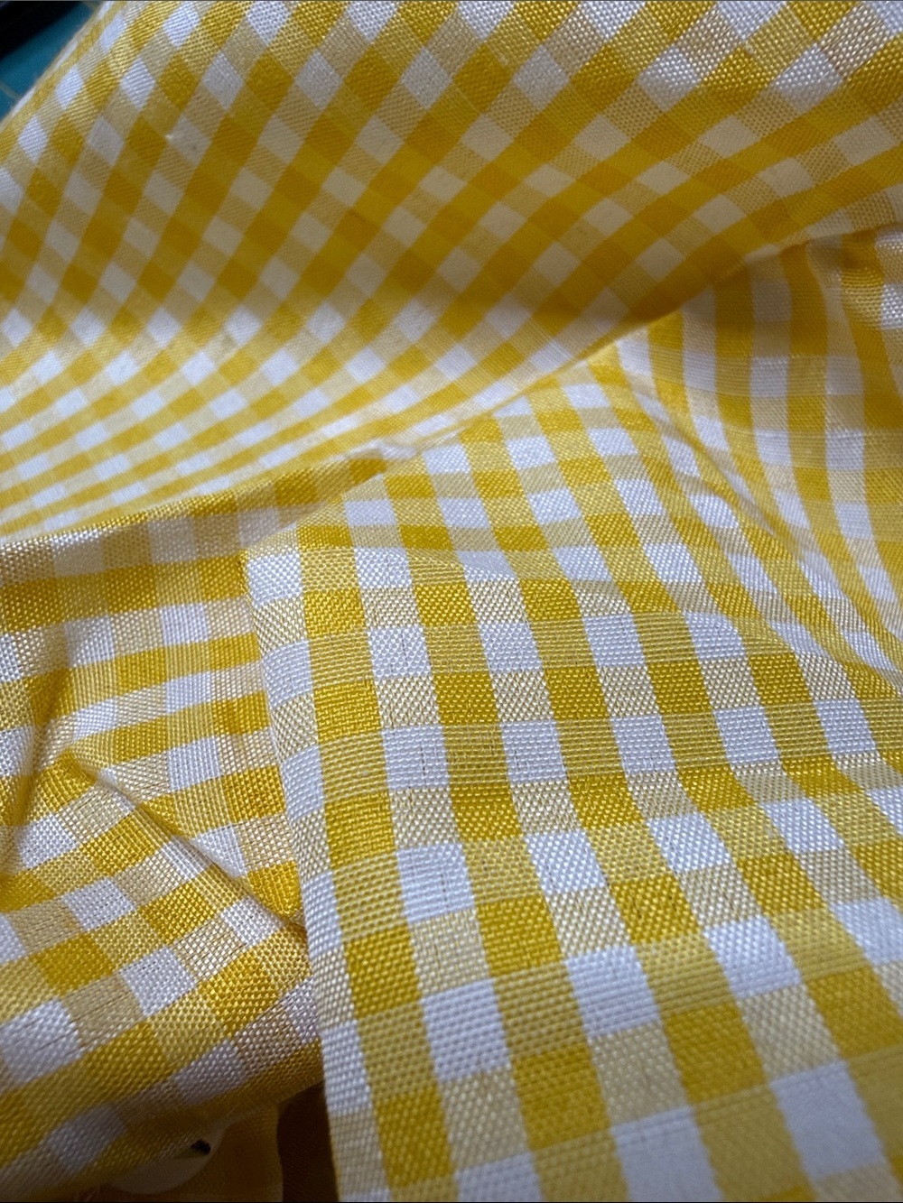 Yellow Gingham Ruffle-Neck Dog Blouse with Tie Hem - Picture 7 of 9